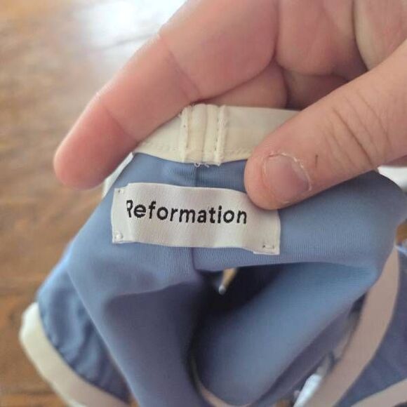 Reformation Joy One Piece Swimsuit Blue  - Size S - Picture 4 of 5